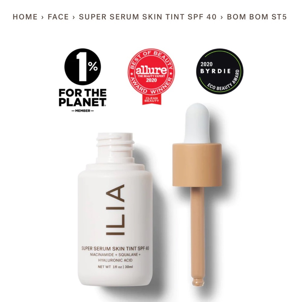 BRAND NEW IN BOX ILIA Super Serum Skin Tint ST5 Bom Bom